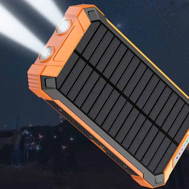 Solar power bank 2023 Built in Cables Wireless charging charge Multiple Devices at once Usb& Type c output PD20W Fast Charging compatible with larger devices High Capacity Battery - iSpark