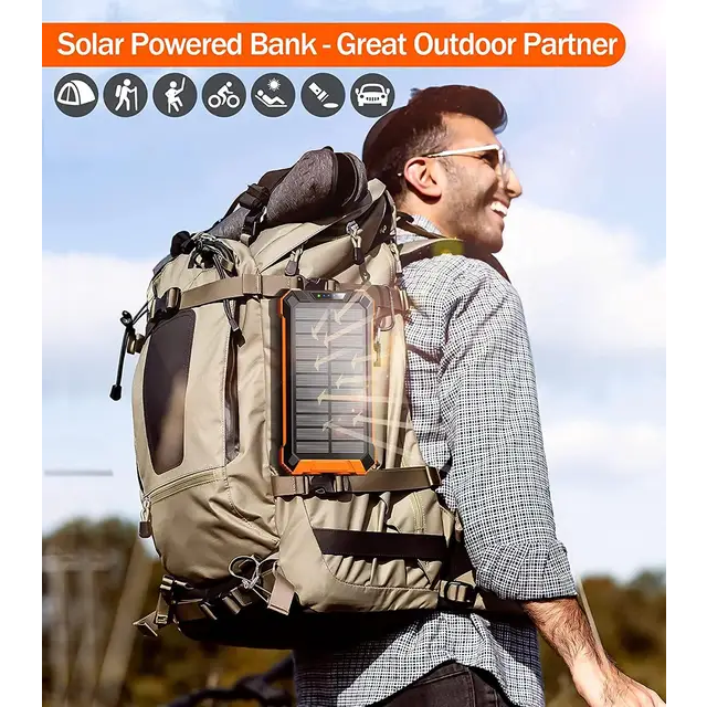 iSpark Solar Powerbank  PD20W with 3 External Foldable solar panels 20,000 MAH wireless Charging with 4 Built in Cables charge Multiple Devices at once charge with the sun safe electricity charge larger devices with this solar PowerBank fast - iSpark