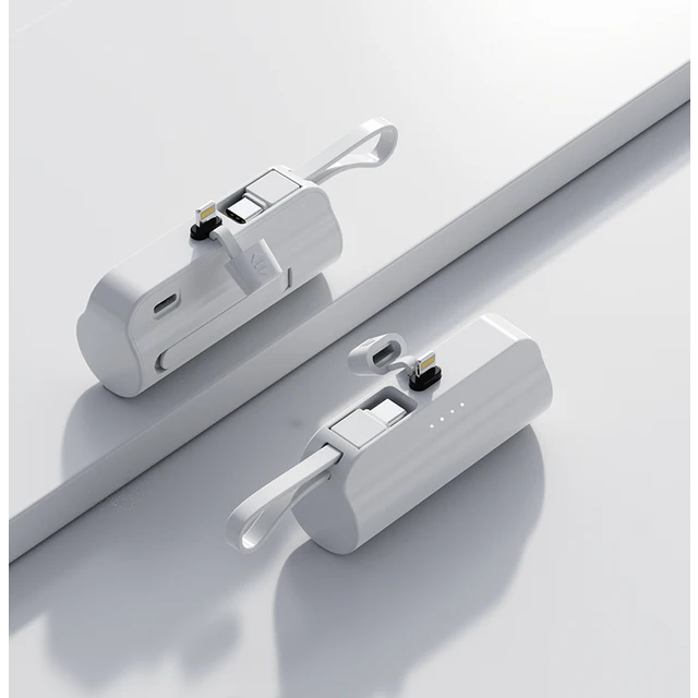 Lipstick Portable Power Bank charger PD20W fast charging with lighting Interface and Type C cable 5000MAH Fast Charging plug in & charge mini powerbank with stand to free you hands - iSpark