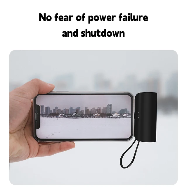 Lipstick Portable Power Bank charger PD20W fast charging with lighting Interface and Type C cable 5000MAH Fast Charging plug in & charge mini powerbank with stand to free you hands - iSpark