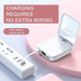 I Spark Stylish Mirror Power bank White with 3 Built in Removable Cables For iPhone, Type C and Micro Usb , flip cosmetic Mirror, led display display never run out of charge, charge on the go - iSpark 